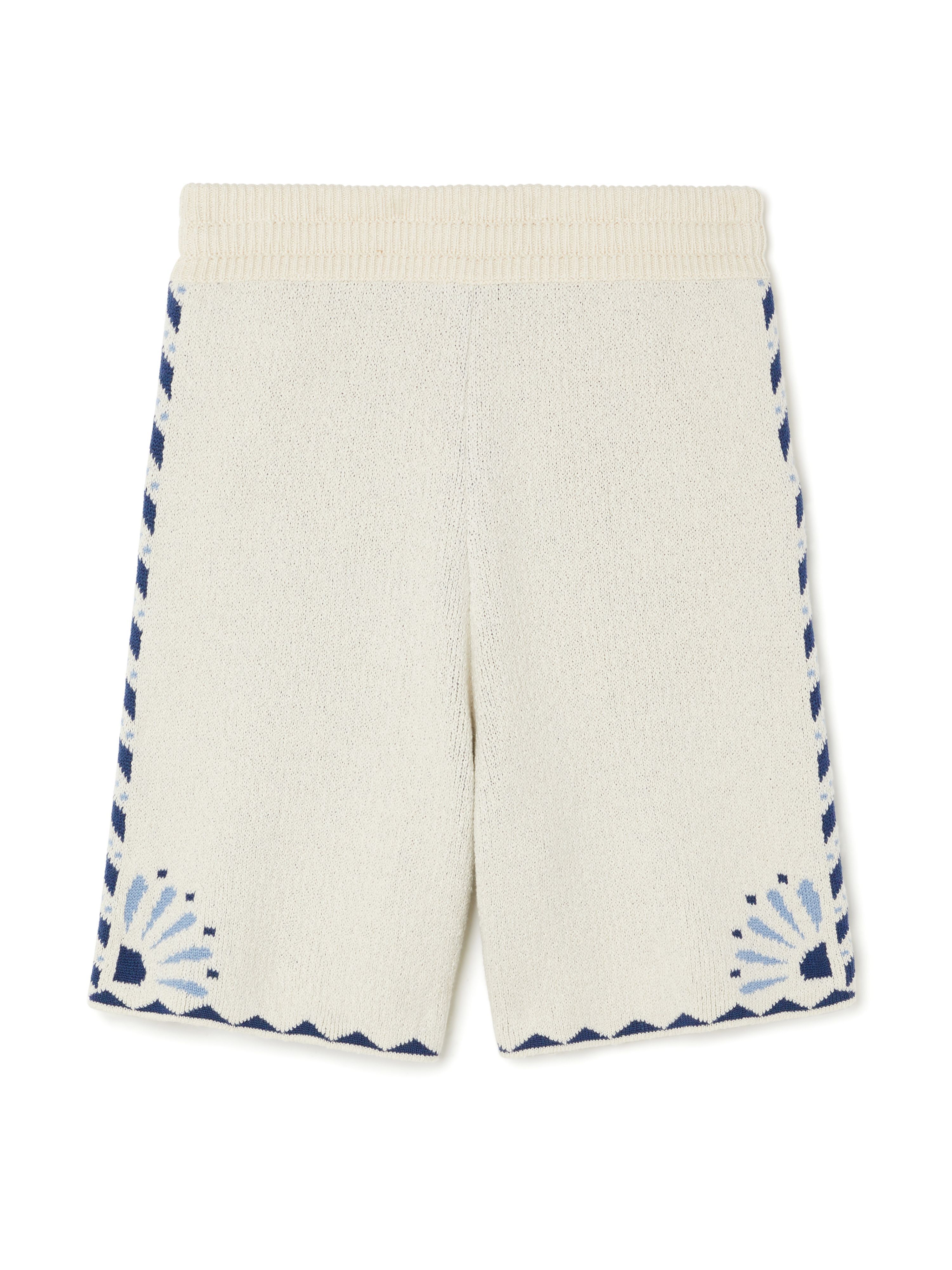 Alanui Wild Wonder Foulard Shorts Chalk-Indigo LMHM004R25KNI003