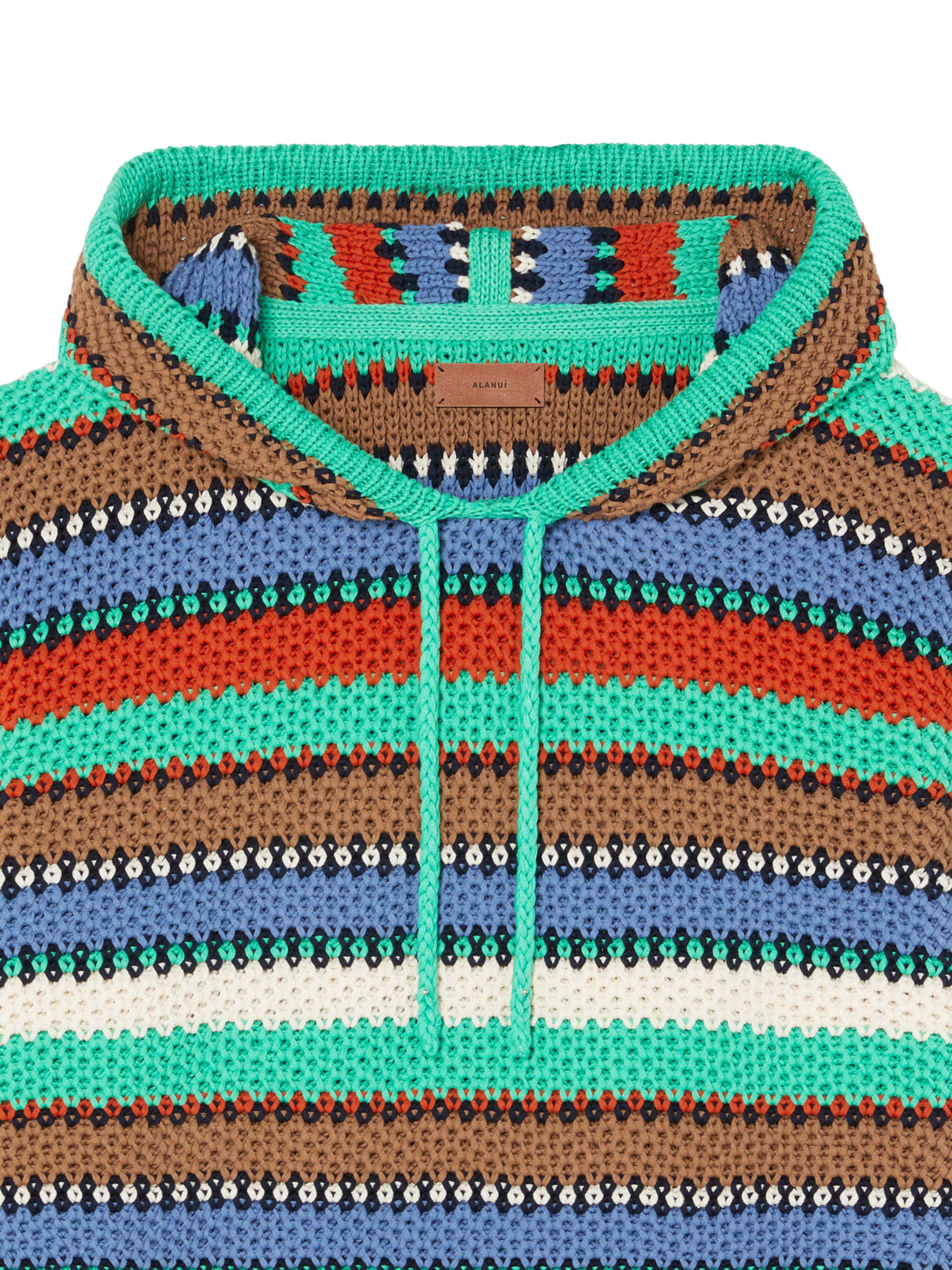 Alanui Sunny Stripes Hoodie Turquoise-Multicolor LMHU003R25KNI001