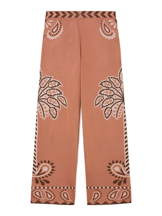 Alanui Wild Wonder Foulard Pants Terracotta-Peach LWHG016R25KNI002