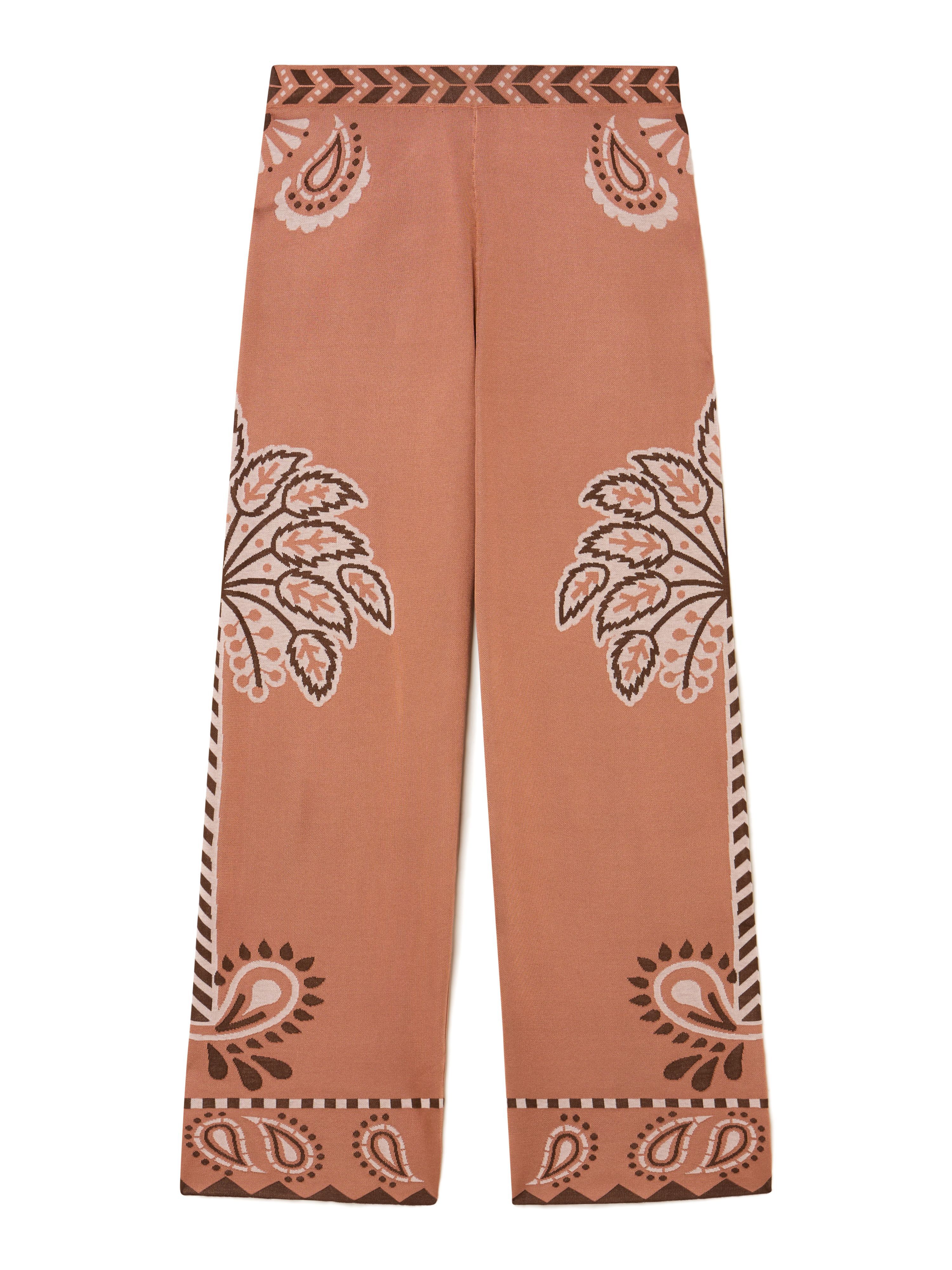 Alanui Wild Wonder Foulard Pants Terracotta-Peach LWHG016R25KNI002