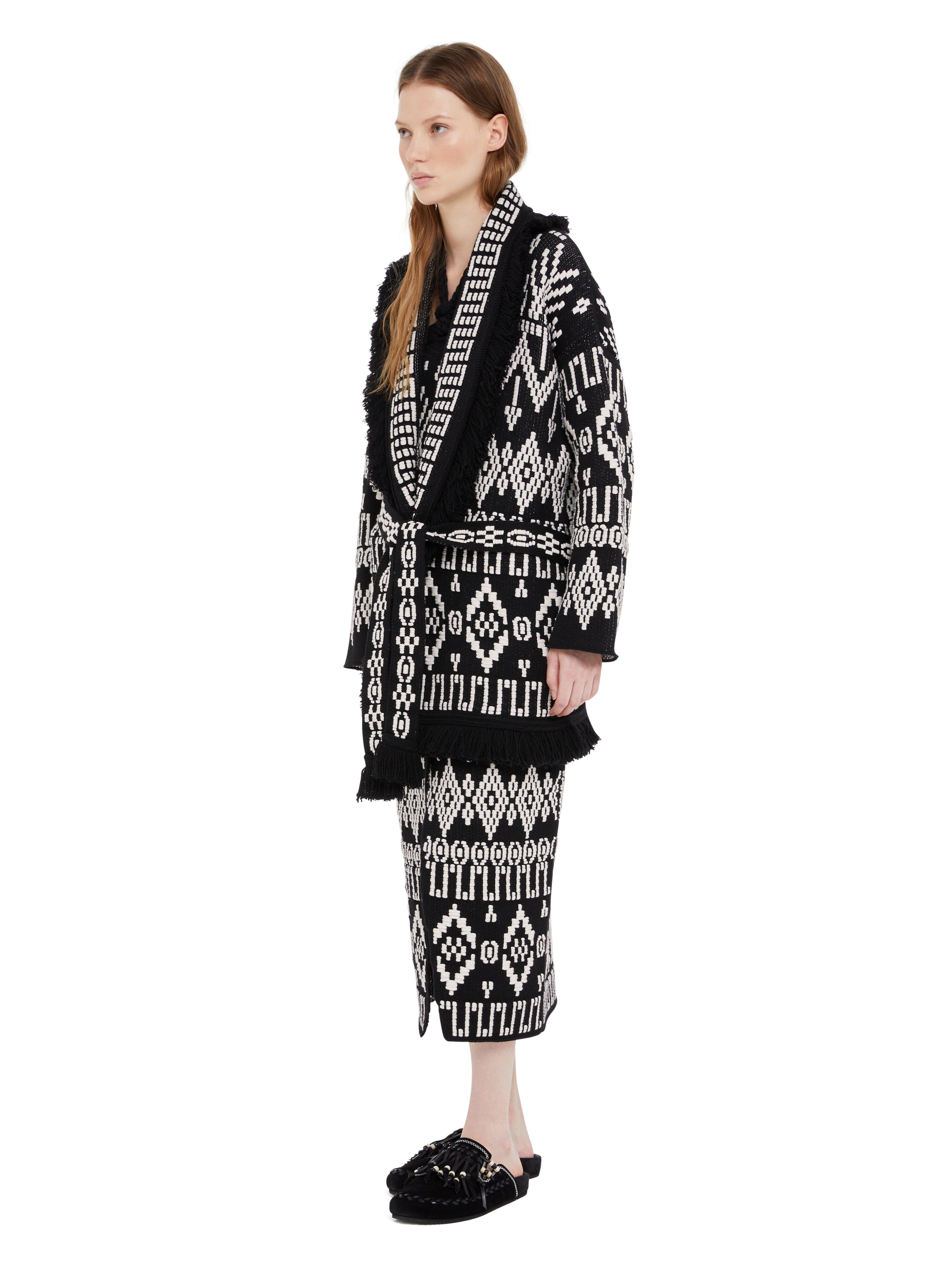 Alanui Jungle Beat Cardigan Black-White LWHB064R25KNI003