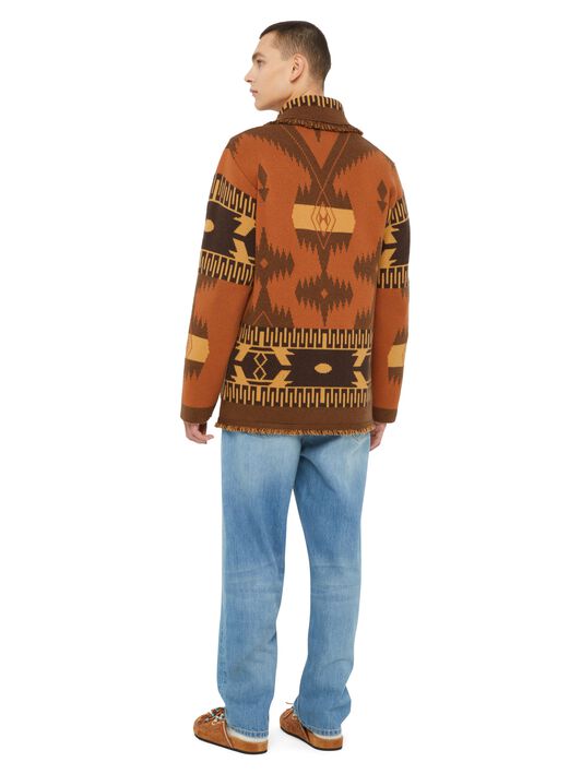 Alanui Icon Jacquard Cardigan Tamarind-Castagno LMHB038E24KNI001