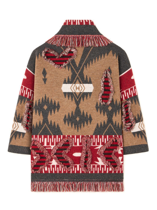 Alanui Grunge Anthem Cardigan Camel-Iron LWHB064E25KNI00A