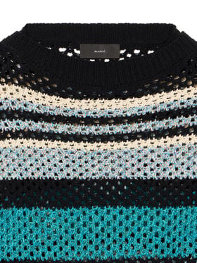 Alanui Ocean Stripes Sweater Black-Teal