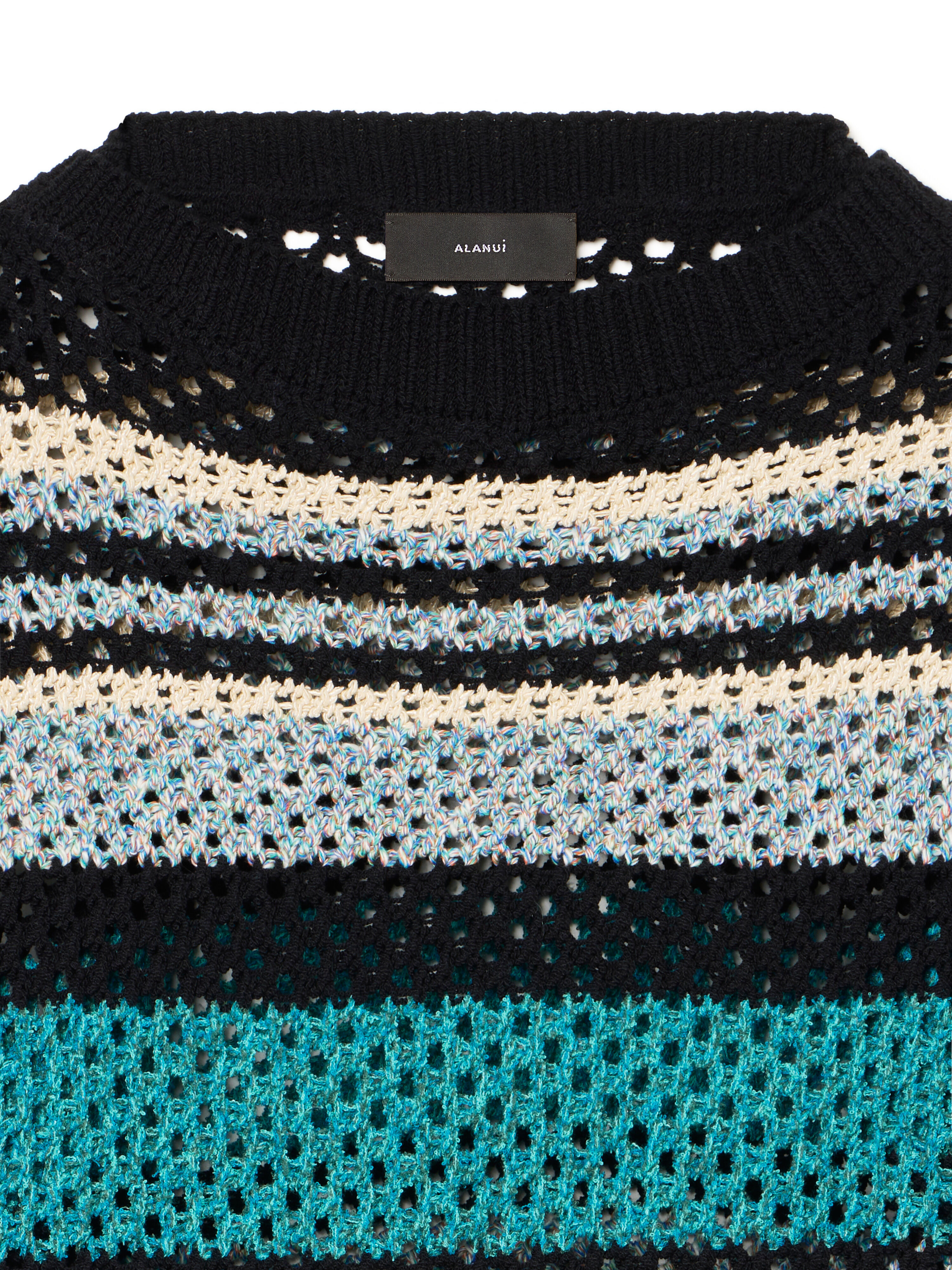 Alanui Ocean Stripes Sweater Black-Teal LWHE080R26KNI001