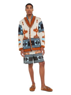 Alanui Icon Jacquard Cardigan Coffee-Linseed LMHB039R25KNI002