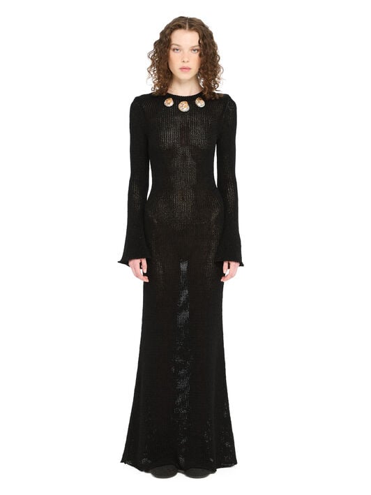 Alanui Island Memories Dress Black LWHI05FR26KNI001