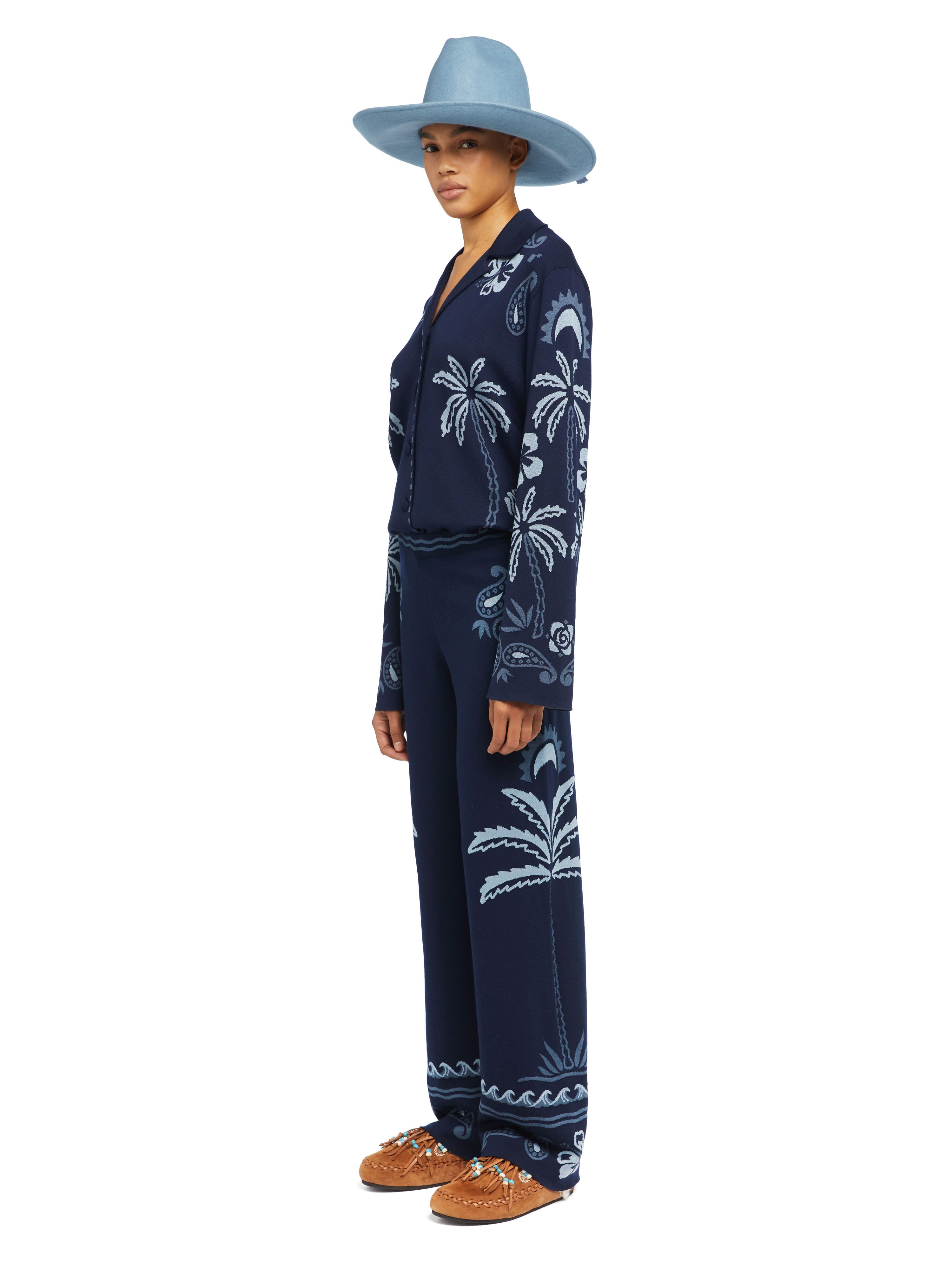 Alanui Glimpse Of Eden Pants Midnight-Denim LWHG016E25KNI002