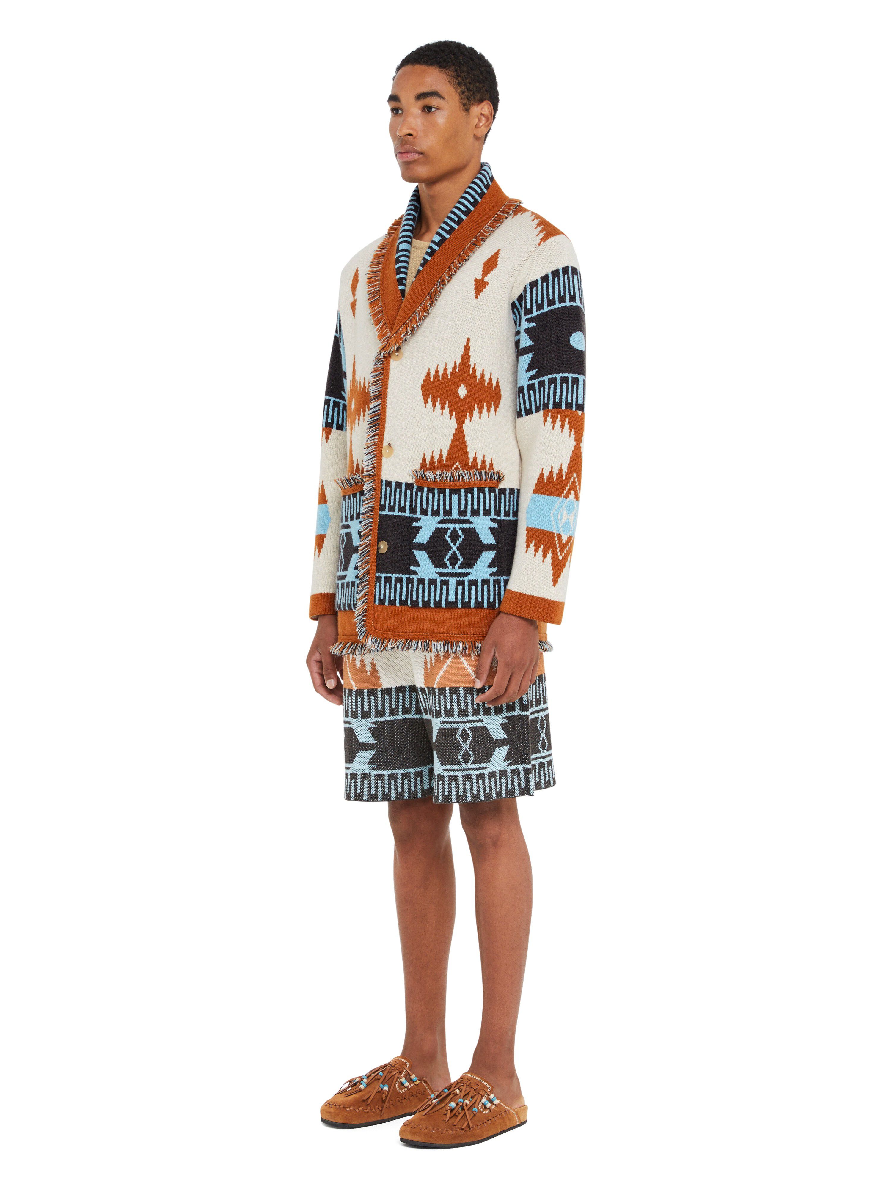 Alanui Icon Jacquard Cardigan Chalk-Pecan LMHB038R25KNI001