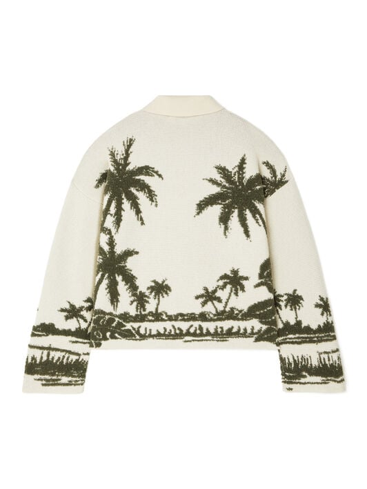 Alanui Palm Grove Tales Polo Ivory-Olive LWHV002E25KNI002