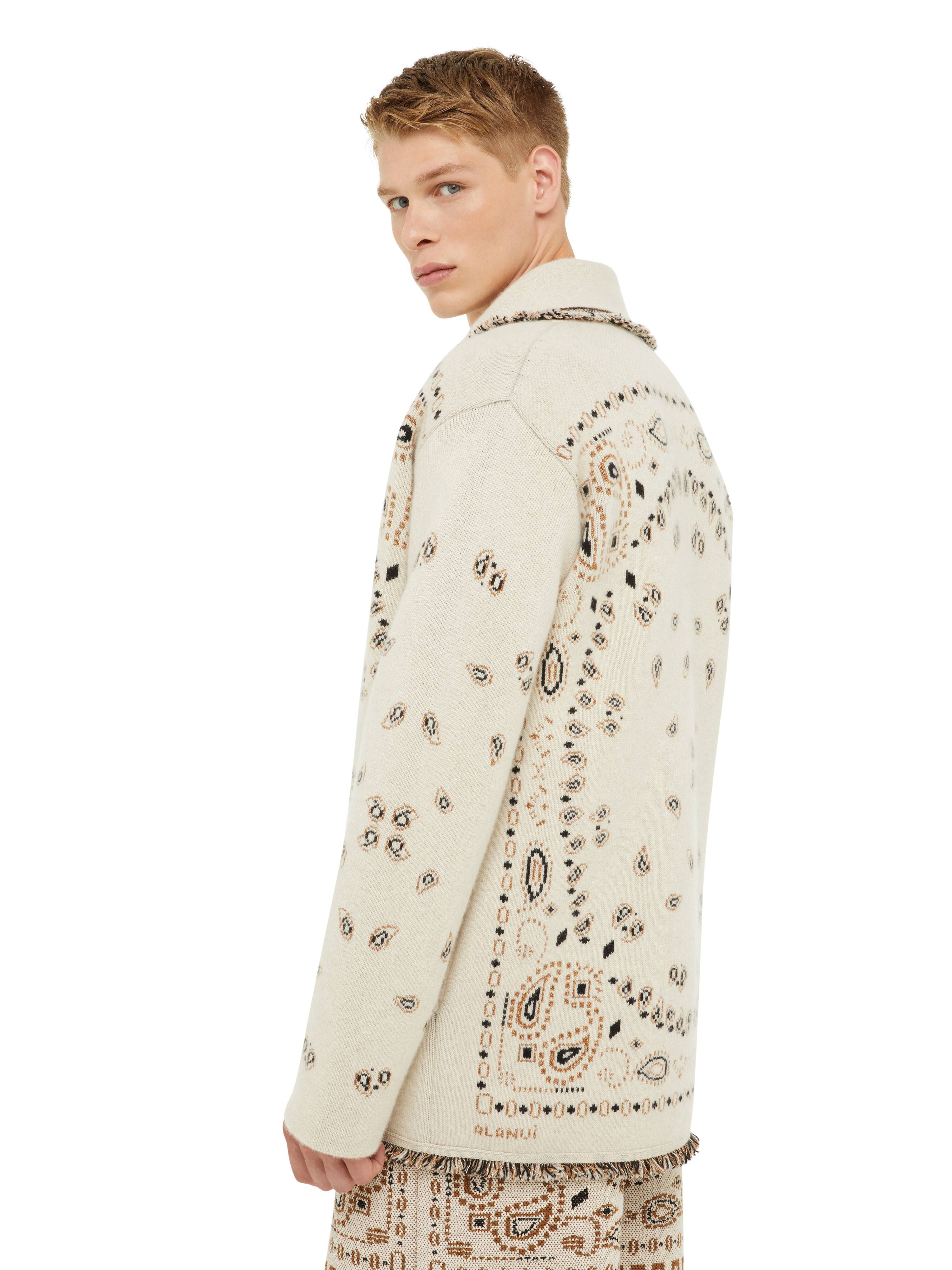 Alanui Bandana Jacquard Cardigan Curcuma LMHB039R24KNI006