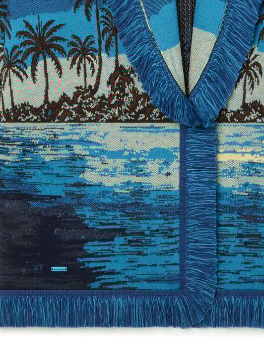 Alanui Lost In The Blue Cardigan Deep Blue-Multicolor LWHB064R26KNI020