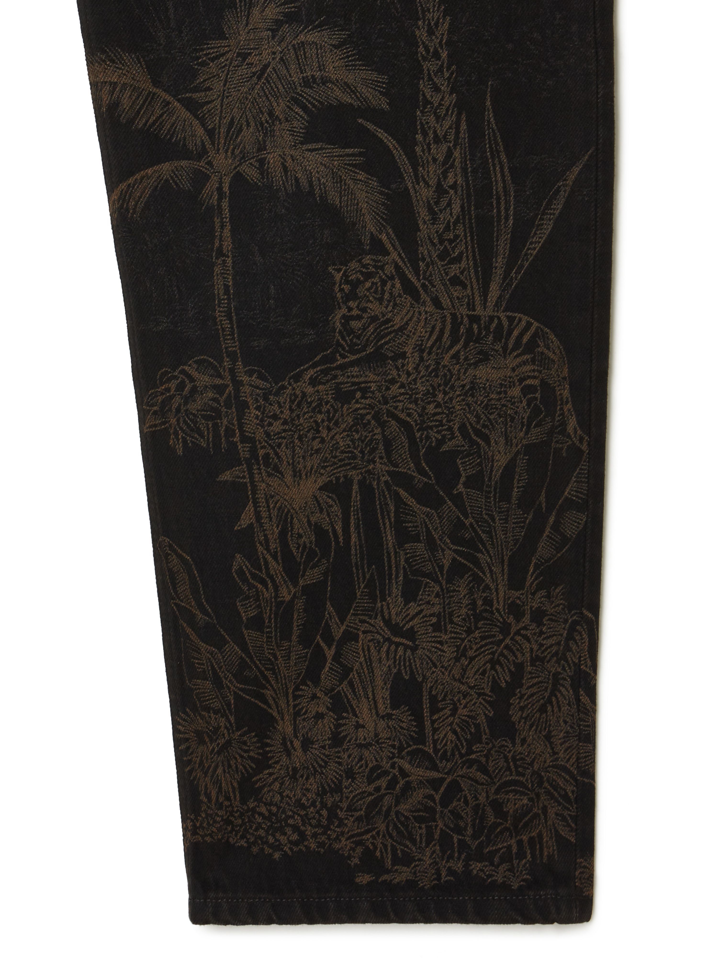 Alanui Jungle Toile De Jouy Denim Pants Black-Almond LWYA019R25DEN002