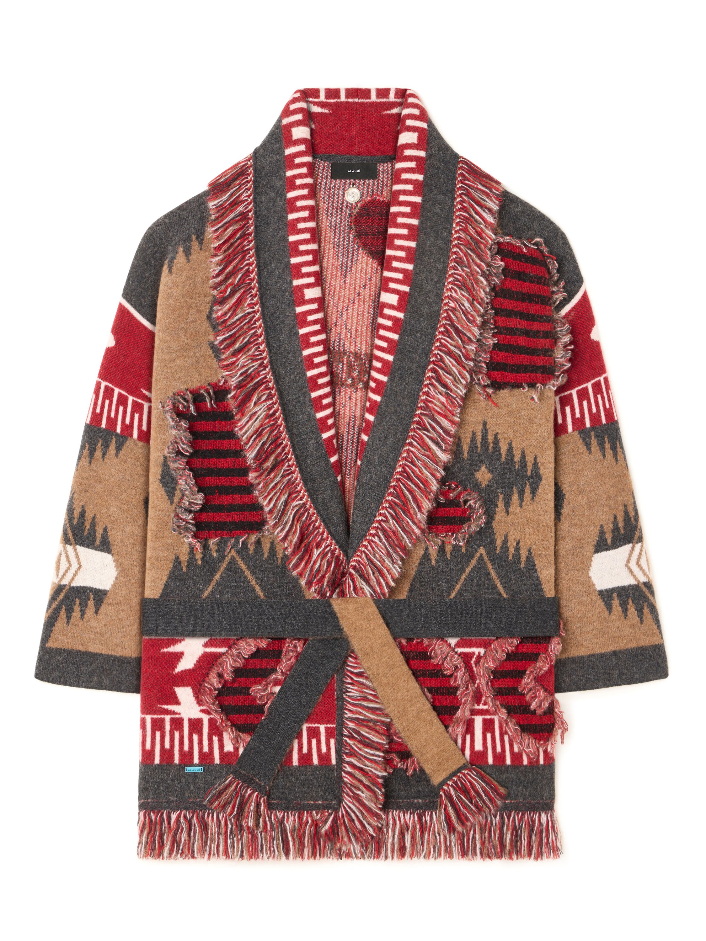 Alanui Grunge Anthem Cardigan Camel-Iron LWHB064E25KNI00A