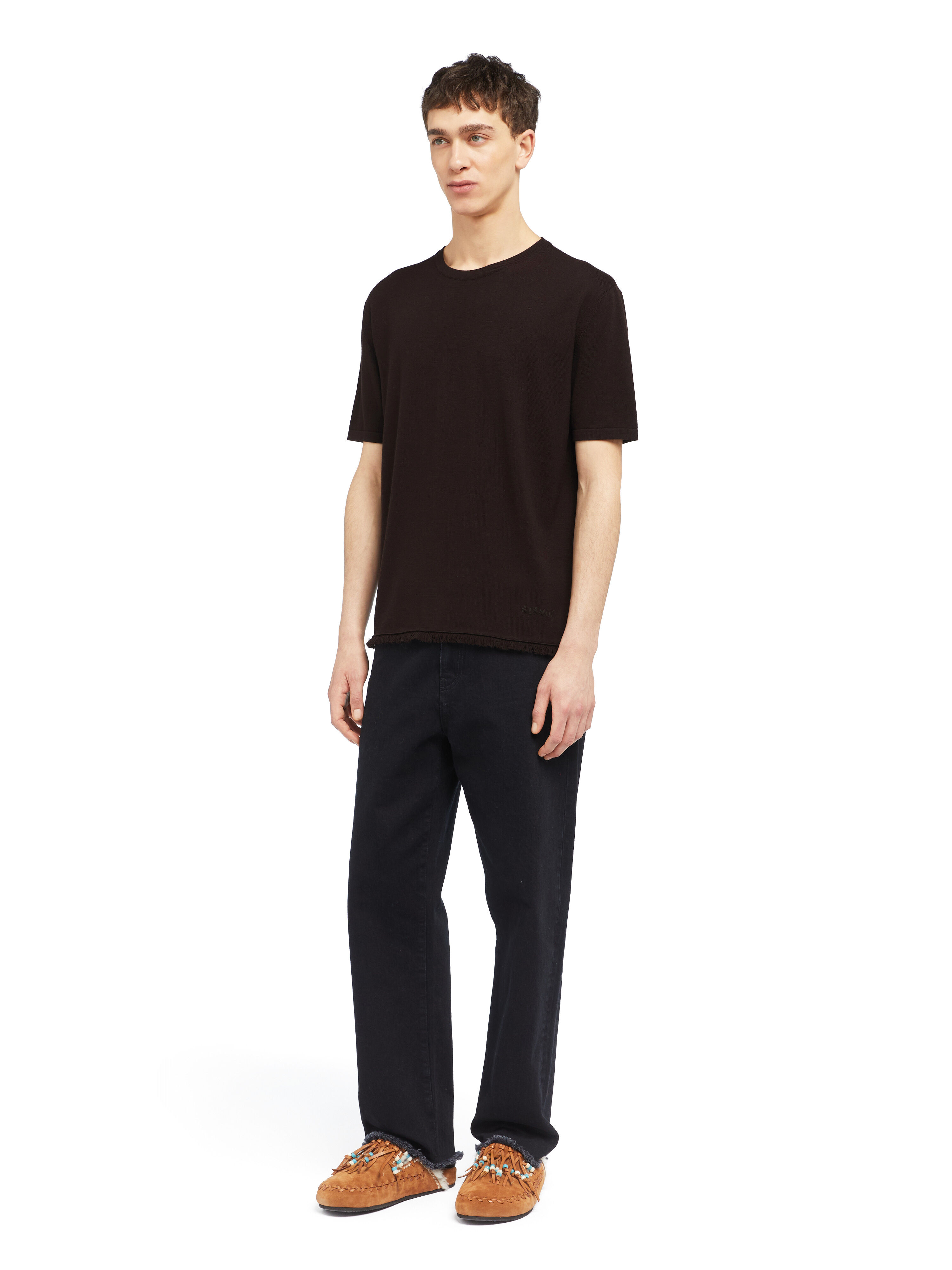 Alanui Knit T-Shirt Coffee LMHW002E25KNI001