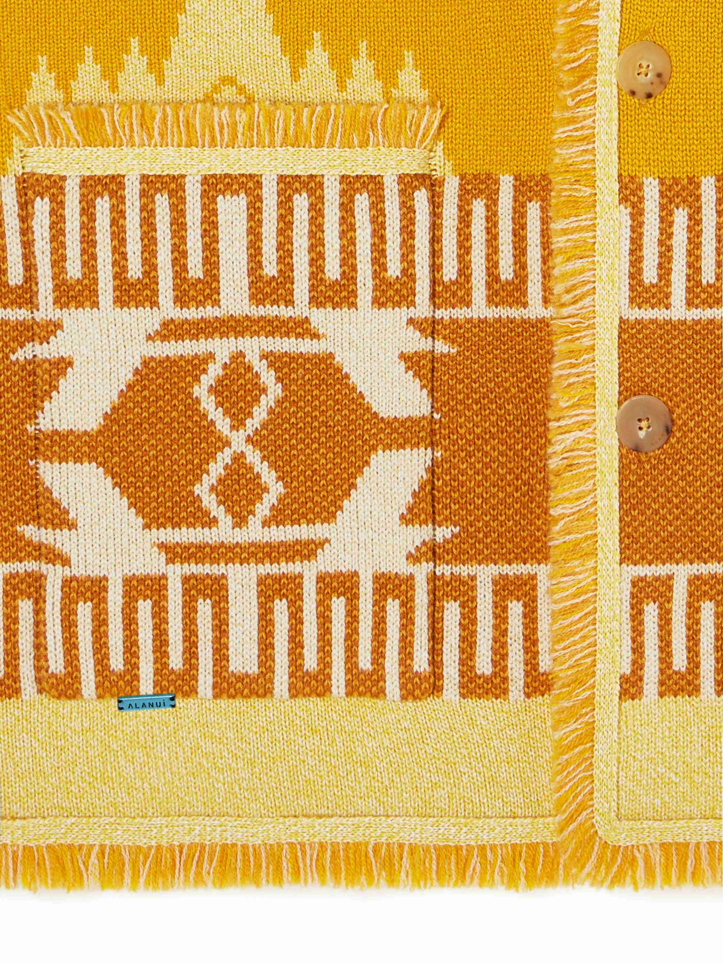 Alanui Icon Jacquard Cardigan Curcuma-Gold LMHB038R24KNI001