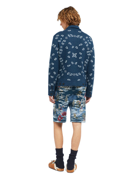 Alanui Bandana Jacquard Cardigan Midnight-Multicolor LMHQ007E25KNI001