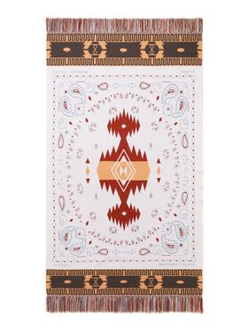 Alanui Bandana Jacquard Blanket Linseed-Cognac LWRO002R25KNI001