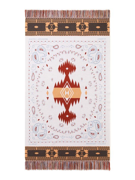 Alanui Bandana Jacquard Blanket Chalk-Marsala LWRO002R25KNI002
