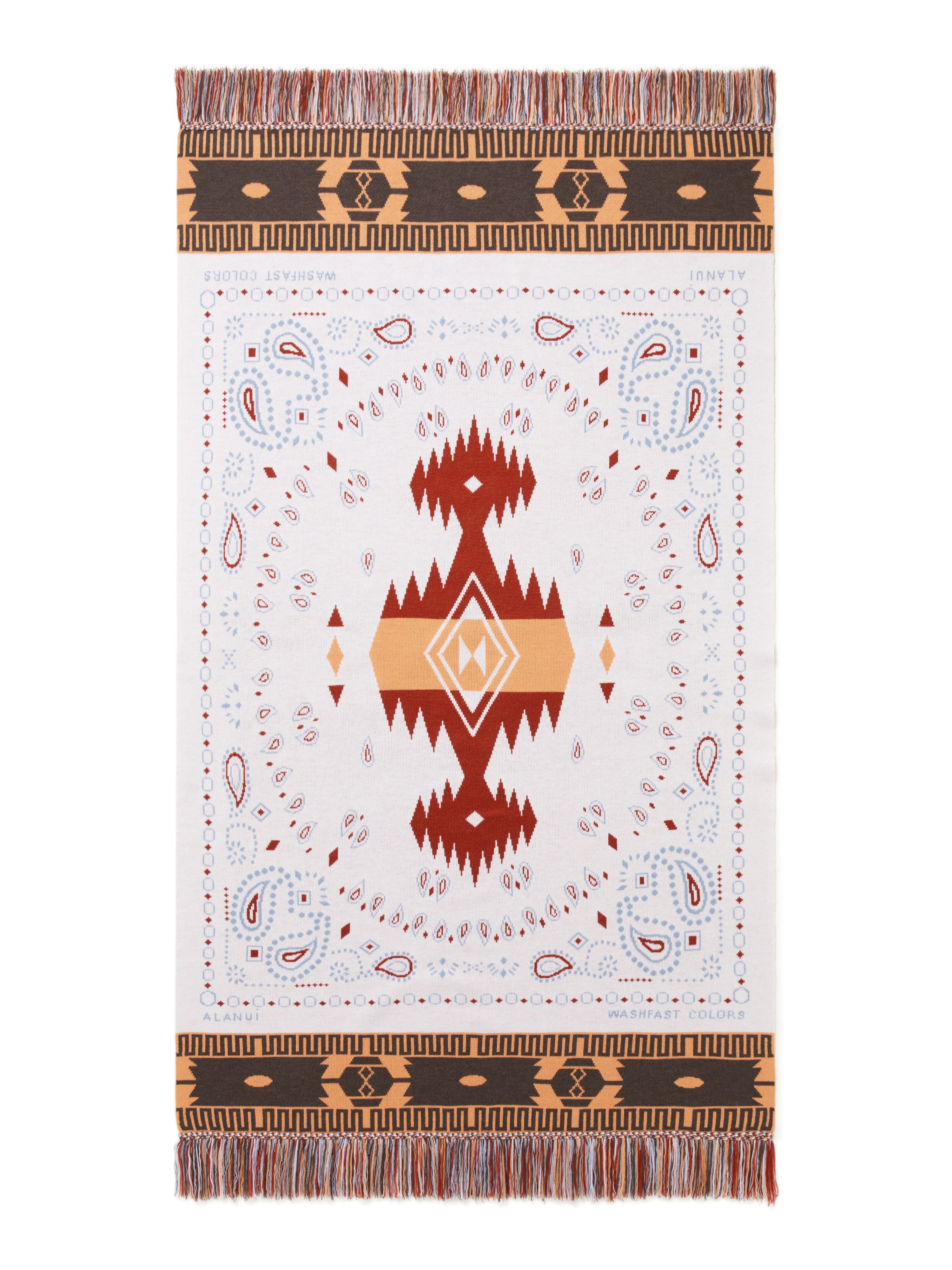 Alanui Bandana Jacquard Blanket Chalk-Marsala LWRO002R25KNI002