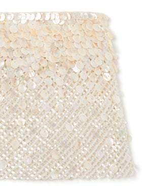 Alanui Light Between Palms Mini Skirt White Pearl