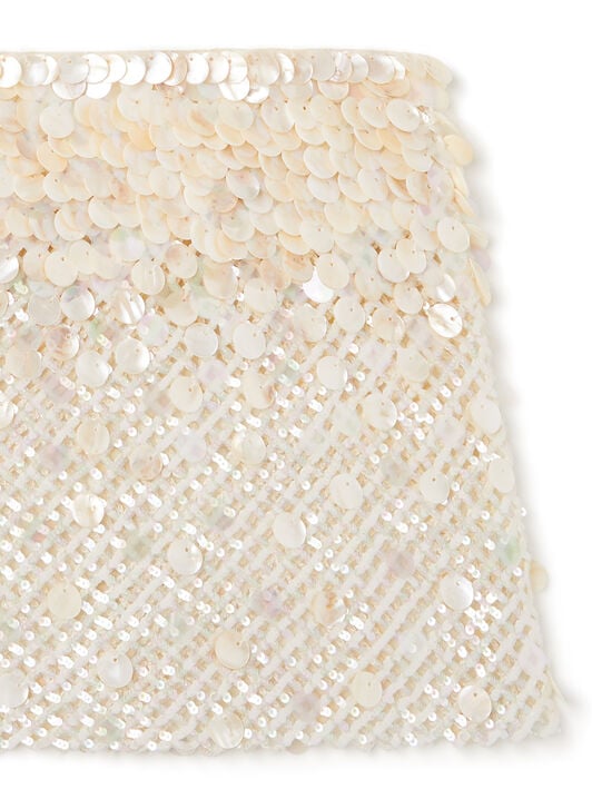 Alanui Light Between Palms Mini Skirt White Pearl LWCU004R26MAT001