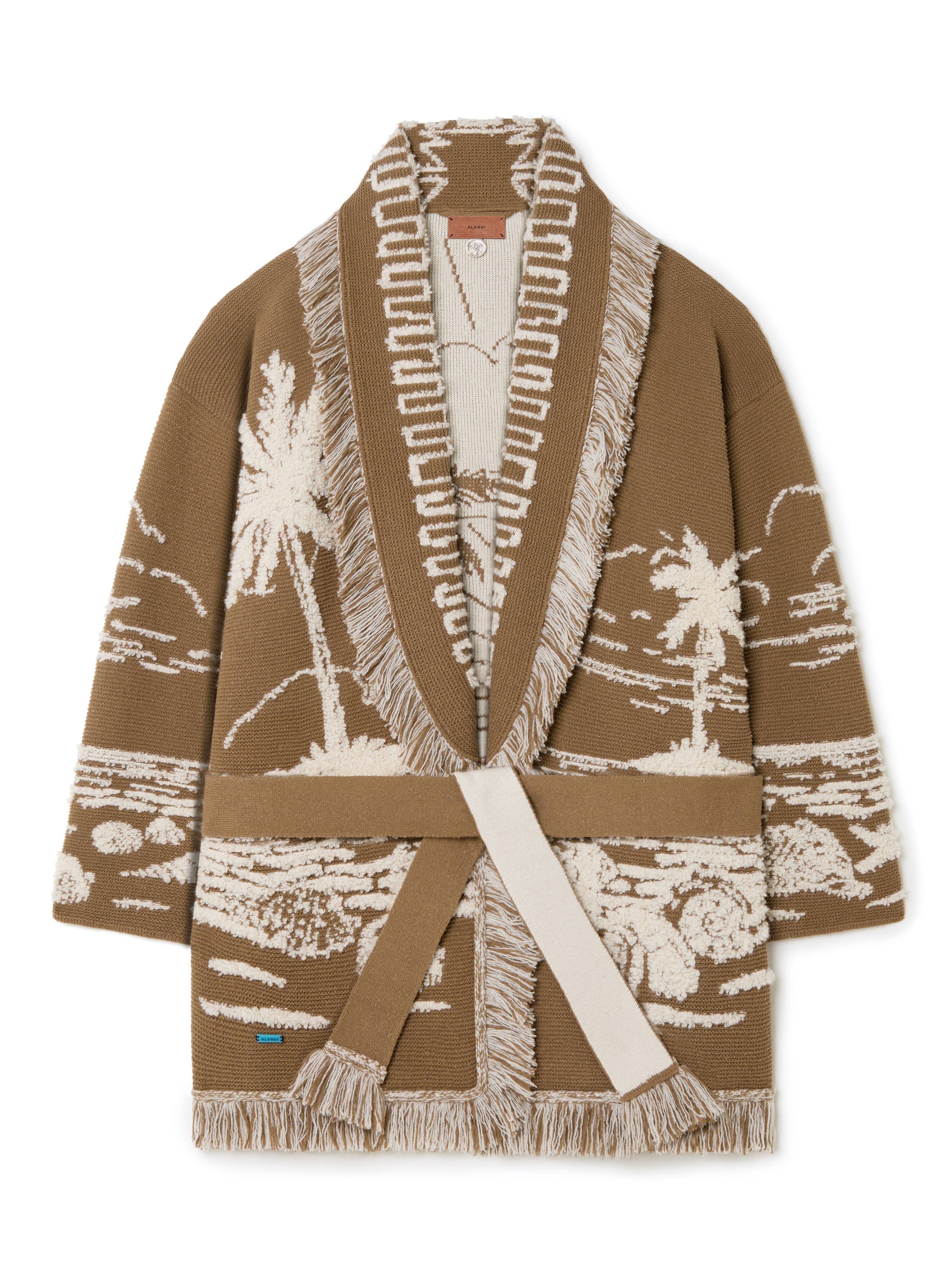 Alanui Beyond The Horizons Cardigan Khaki-White LWHB064R25KNI00I