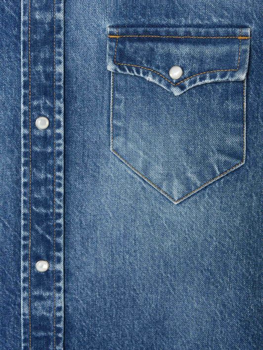 Alanui Medium Wash Denim Shirt Medium Wash Blue Denim LMYD007R25DEN002