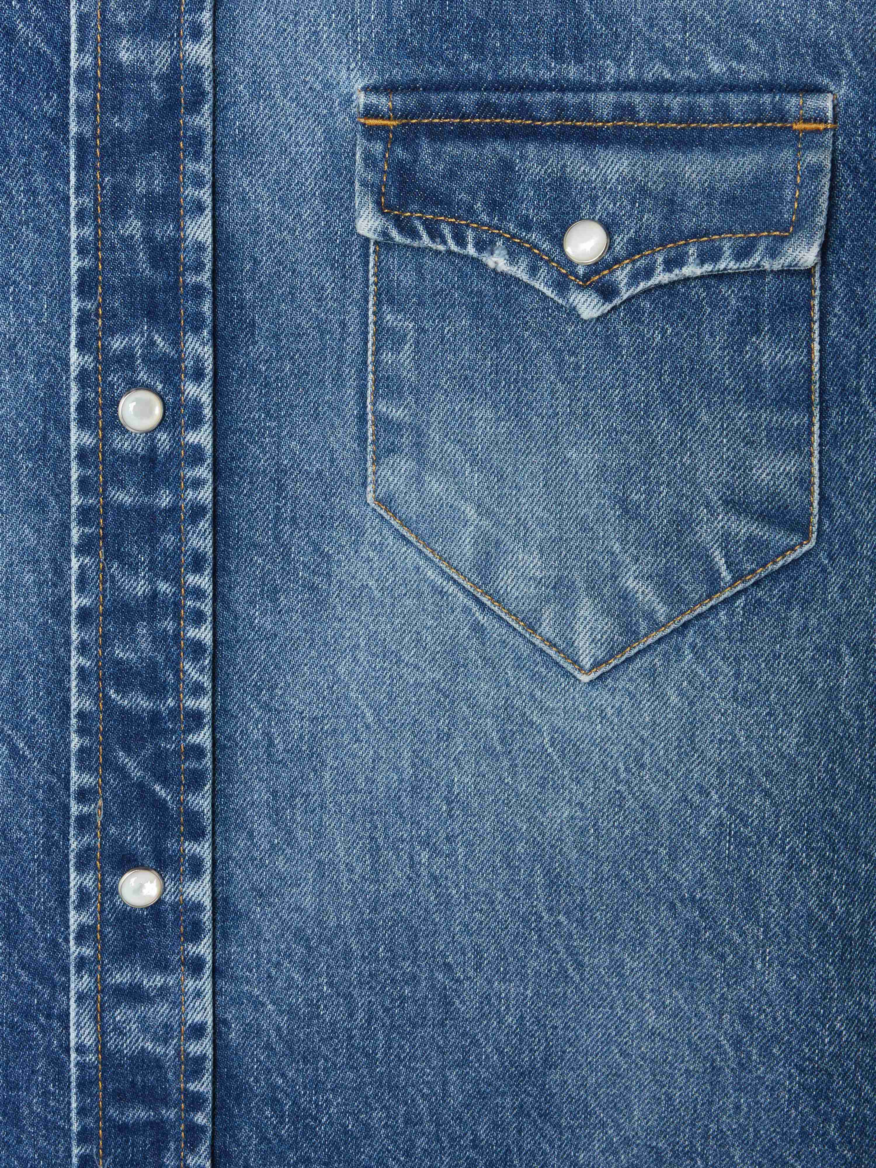 Alanui Medium Wash Denim Shirt Medium Wash Blue Denim LMYD007R25DEN002