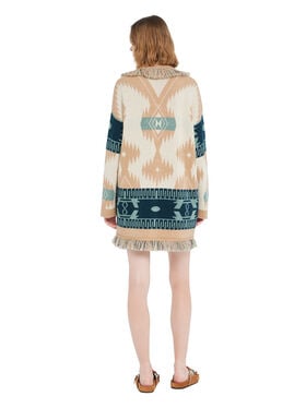 Alanui Icon Jacquard Cardigan Chalk-Sand