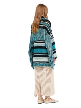 Alanui Ocean Stripes Cardigan Black-Teal