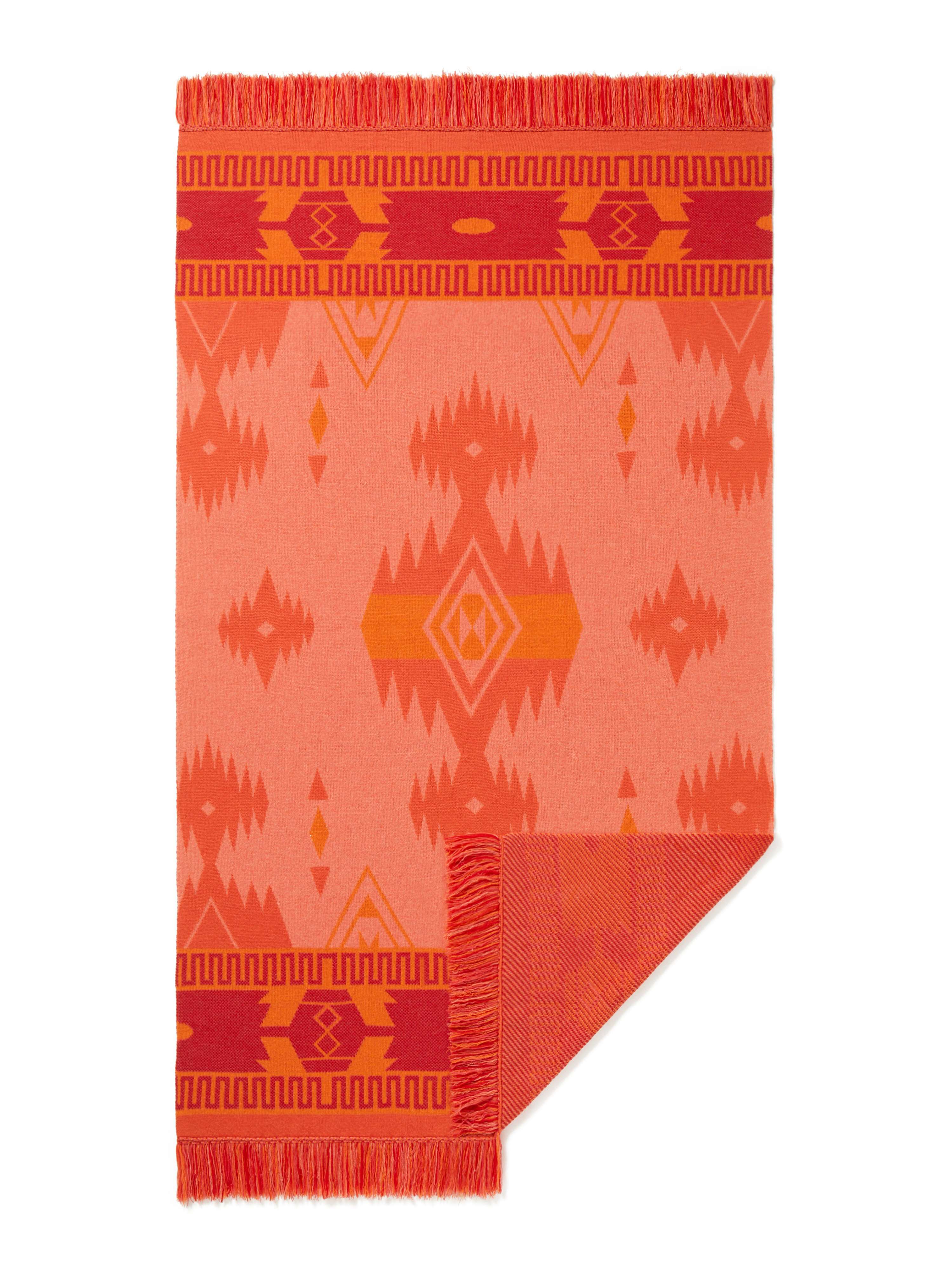 Alanui Icon Jacquard Blanket Papaya-Sunset Orange LWRO002R24KNI001