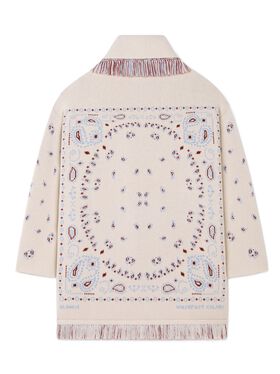 Alanui Bandana Jacquard Cardigan Chalk-Marsala