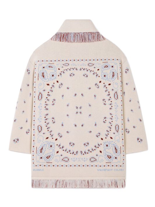 Alanui Bandana Jacquard Cardigan Chalk-Marsala LWHB064R25KNI001