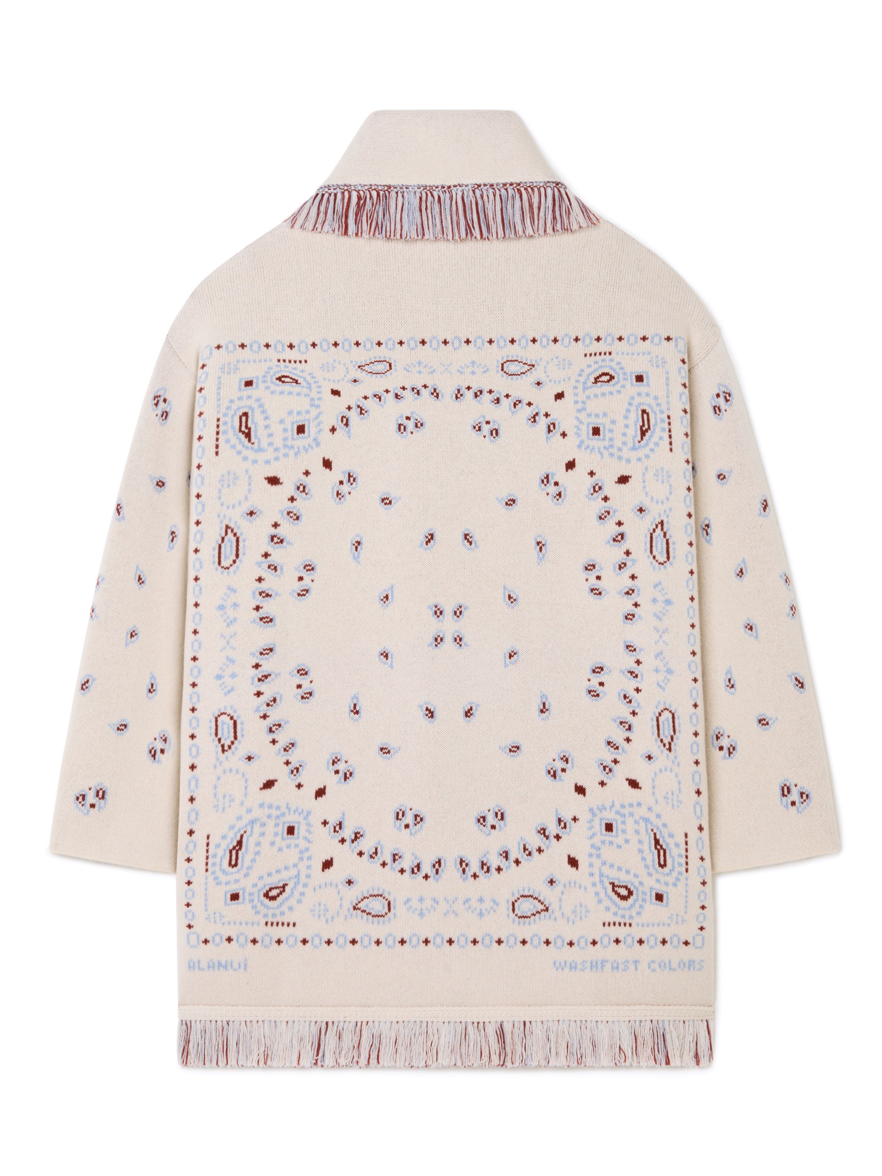 Alanui Bandana Jacquard Cardigan Chalk-Marsala LWHB064R25KNI001