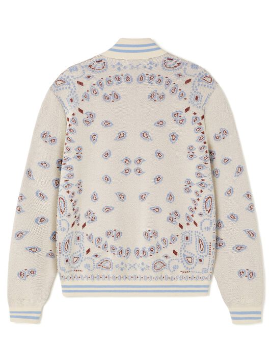 Alanui Bandana Piquet Jacquard Bomber Jacket Chalk-Marsala LMHQ001R25KNI001