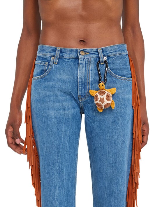 Alanui Handmade Turtle Crochet Key Holder Sunlight-Red Earth LWRE012R26KNI001 Alanui Handmade Turtle Crochet Key Holder Sunlight-Red Earth LWRE012R26KNI001