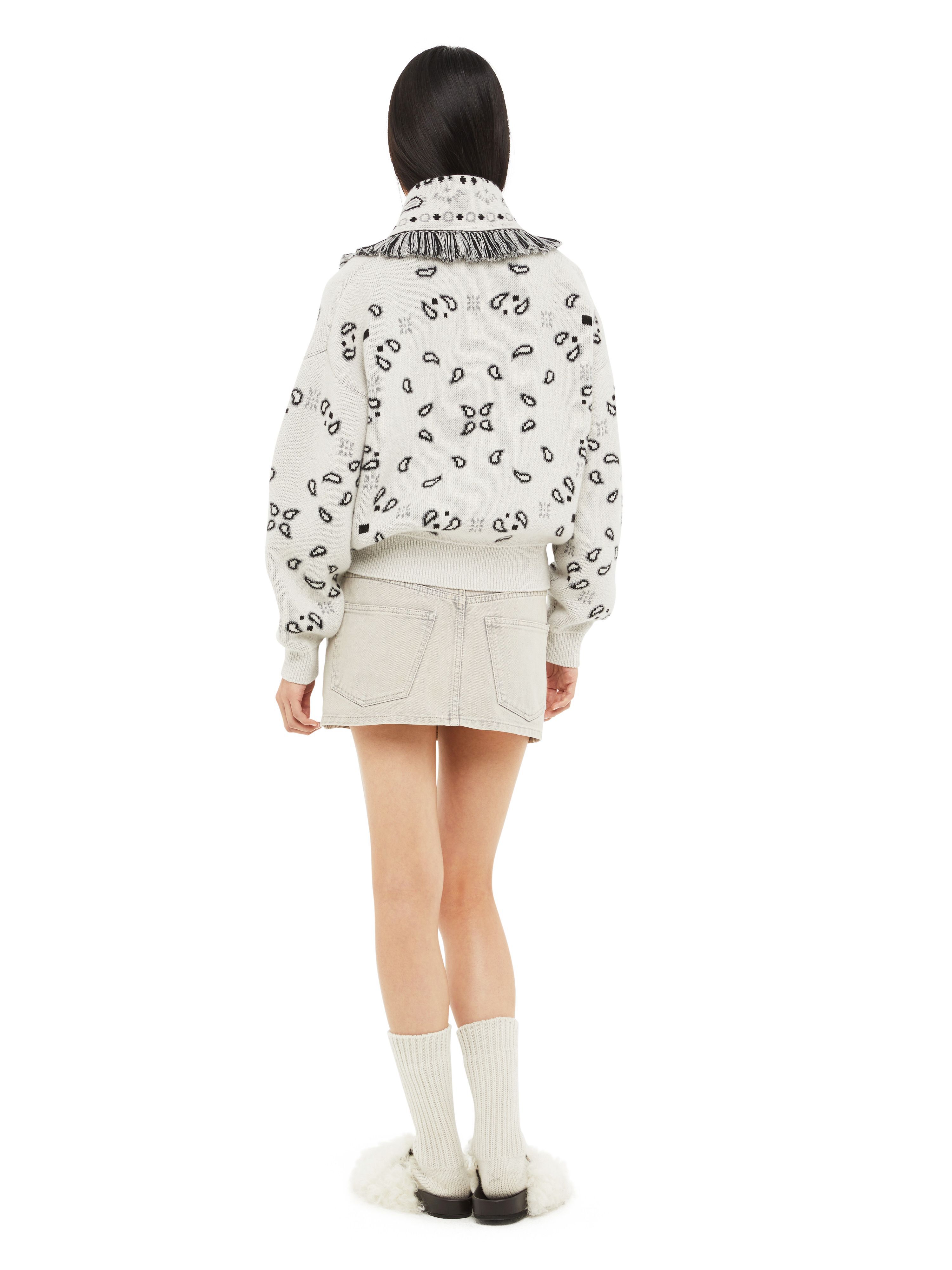 Alanui Bandana Jacquard Cardi-Bomber Moon Light LWHB026F23KNI001