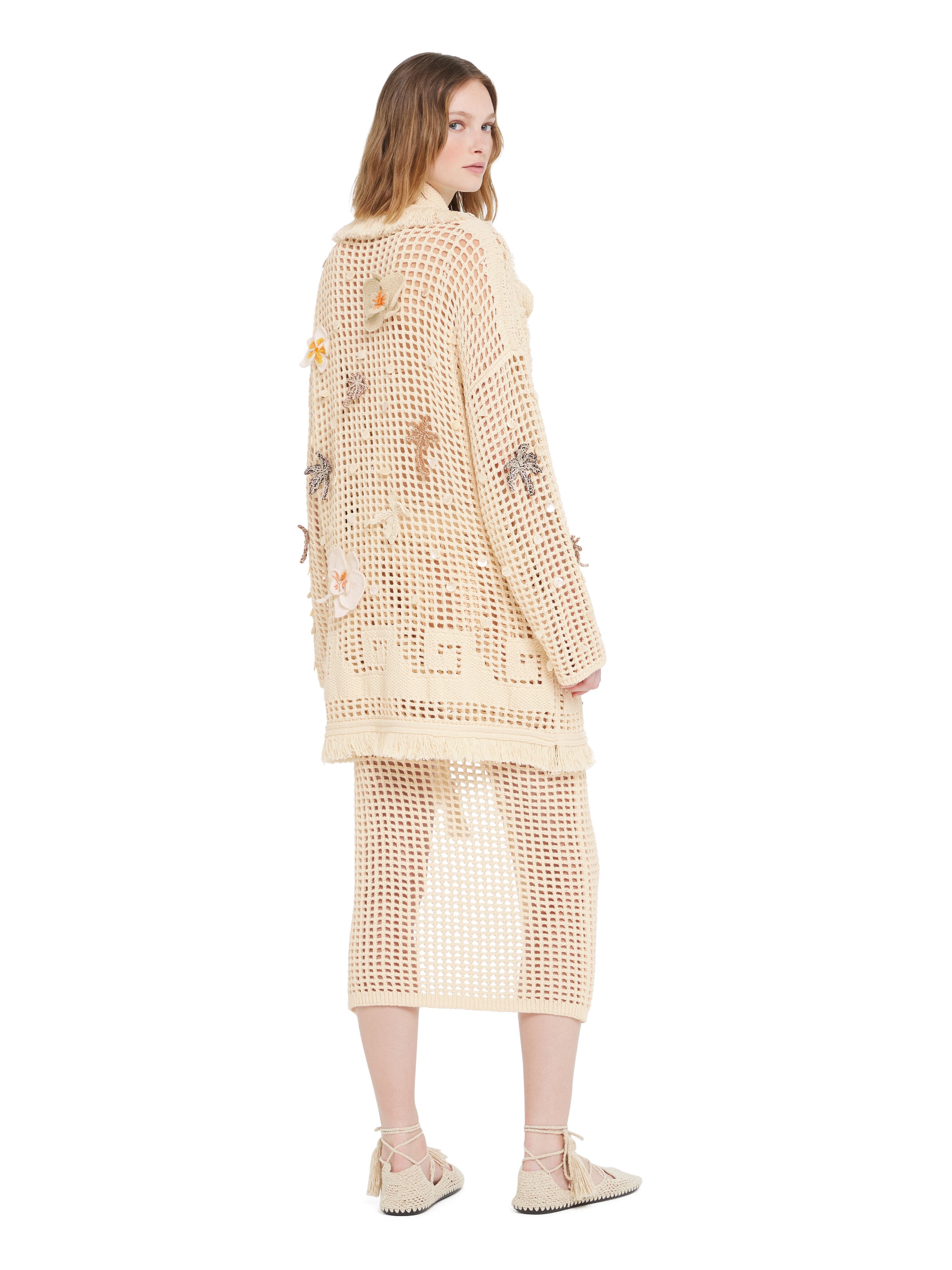 Alanui Where The Waves Begins Cardigan Sand LWHB064R26KNI013 Alanui Where The Waves Begins Cardigan Sand LWHB064R26KNI013