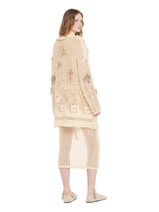 Alanui Where The Waves Begins Cardigan Sand LWHB064R26KNI013 Alanui Where The Waves Begins Cardigan Sand LWHB064R26KNI013