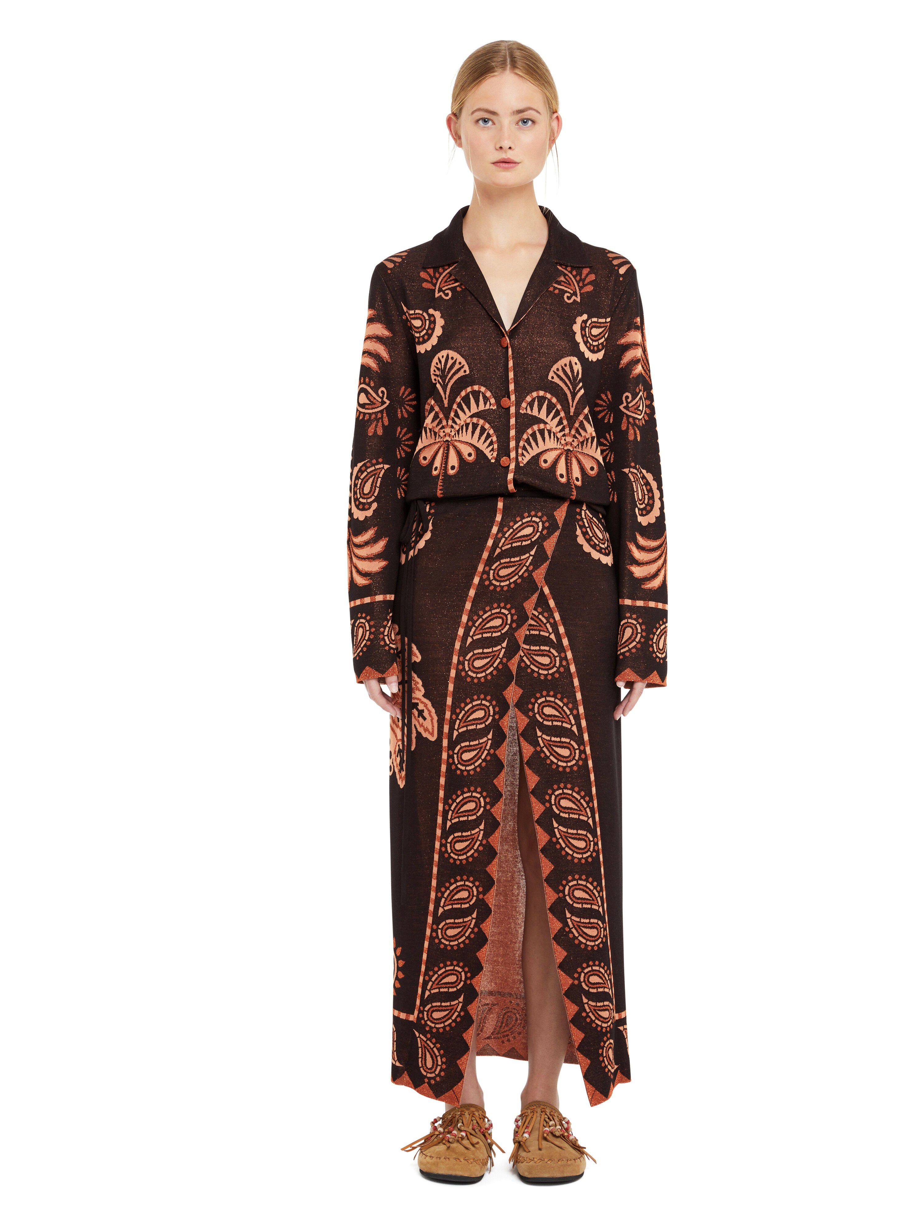 Alanui Wild Wonder Foulard Skirt Black-Terracotta LWHL02AR25KNI001