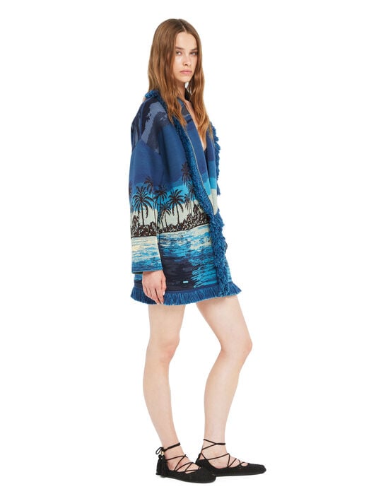 Alanui Lost In The Blue Cardigan Deep Blue-Multicolor LWHB064R26KNI020