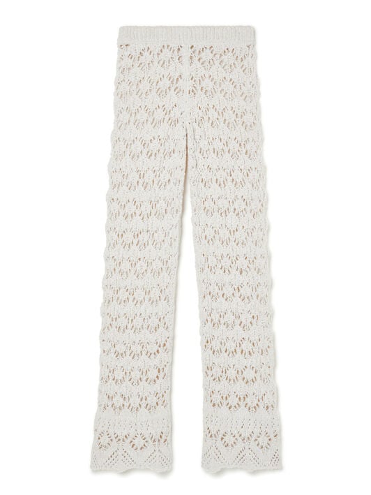Alanui Lagoon Romance Pants White Pearl LWHG018R26KNI001 Alanui Lagoon Romance Pants White Pearl LWHG018R26KNI001
