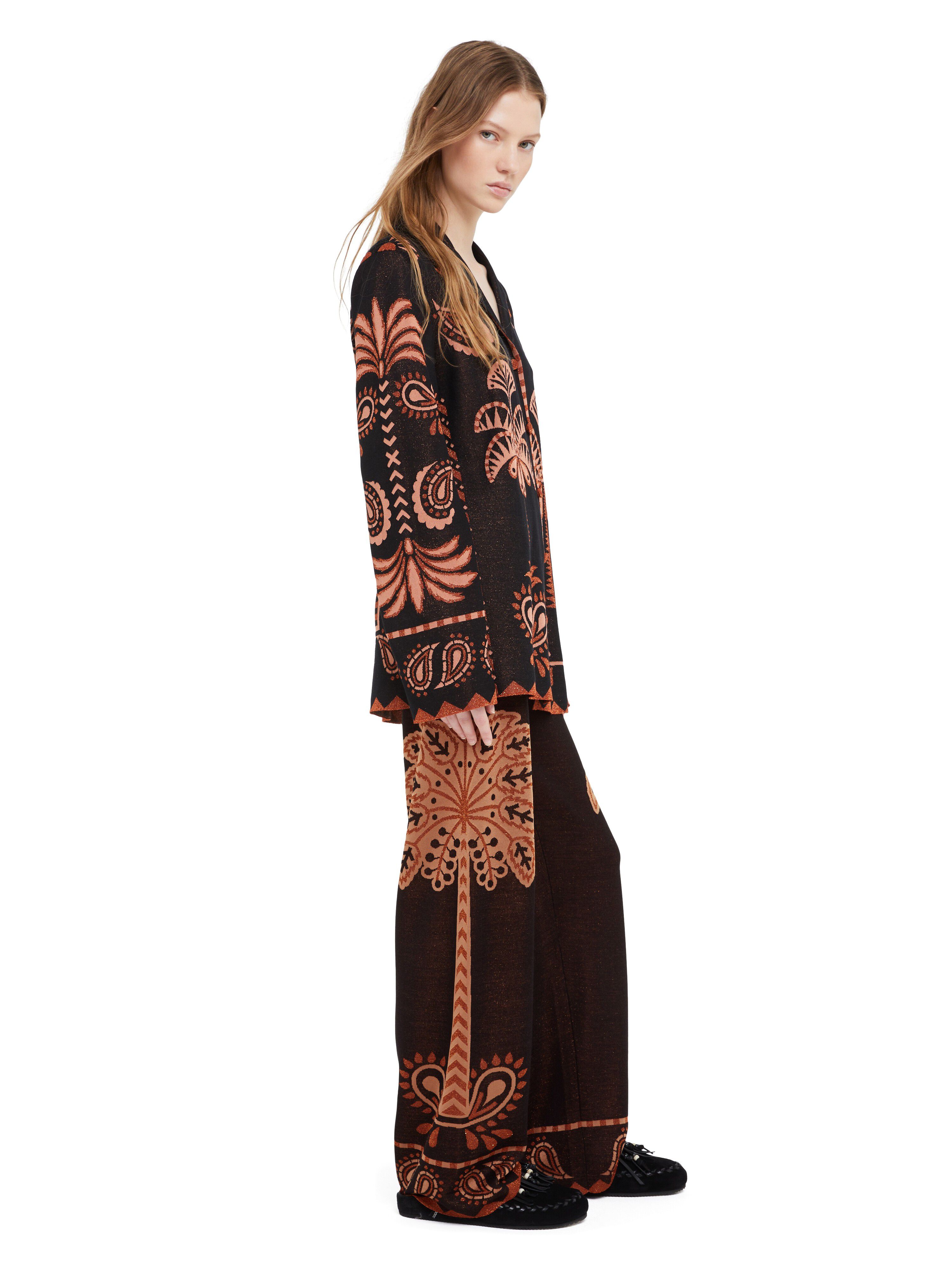 Alanui Wild Wonder Foulard Pants Black-Terracotta LWHG016R25KNI001