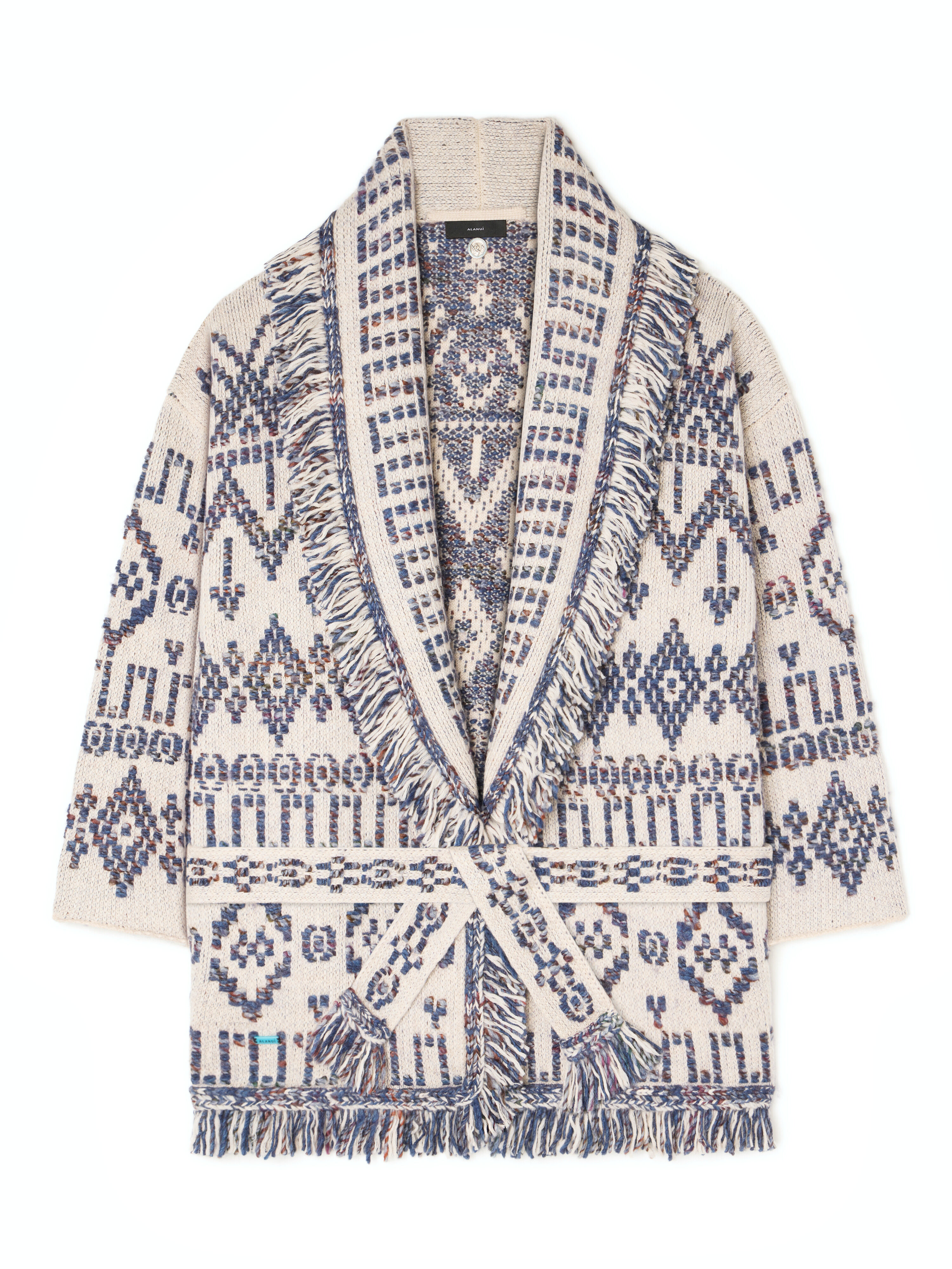 Alanui Grunge Beat Cardigan Chalk-Denim LWHB064E25KNI005