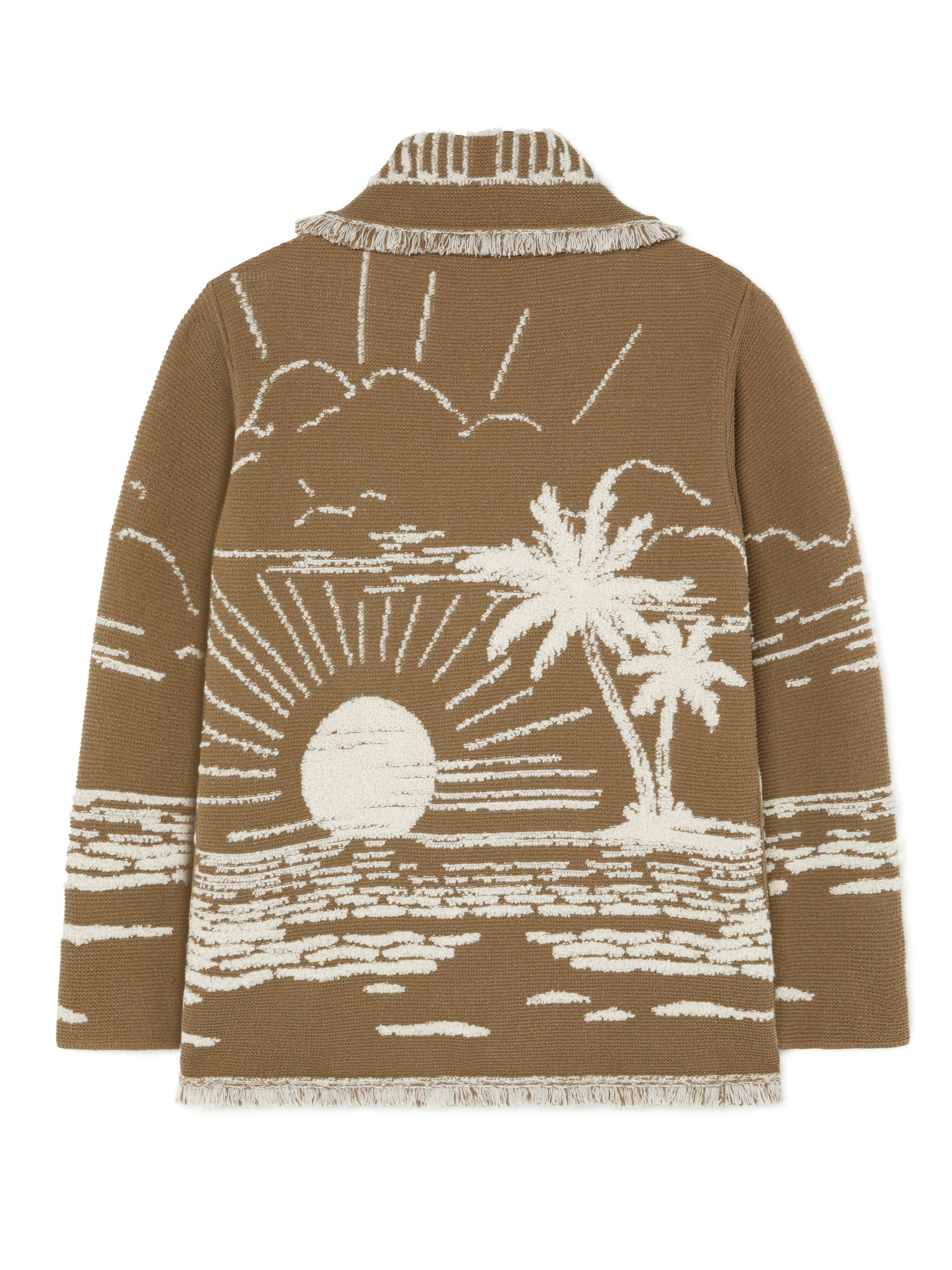 Alanui Beyond The Horizons Cardigan Khaki-White LMHB039R25KNI003