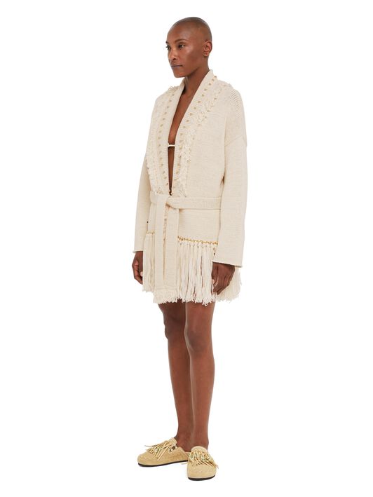 Alanui Cape Jasmine Cardigan Chalk LWHB064R25KNI00H