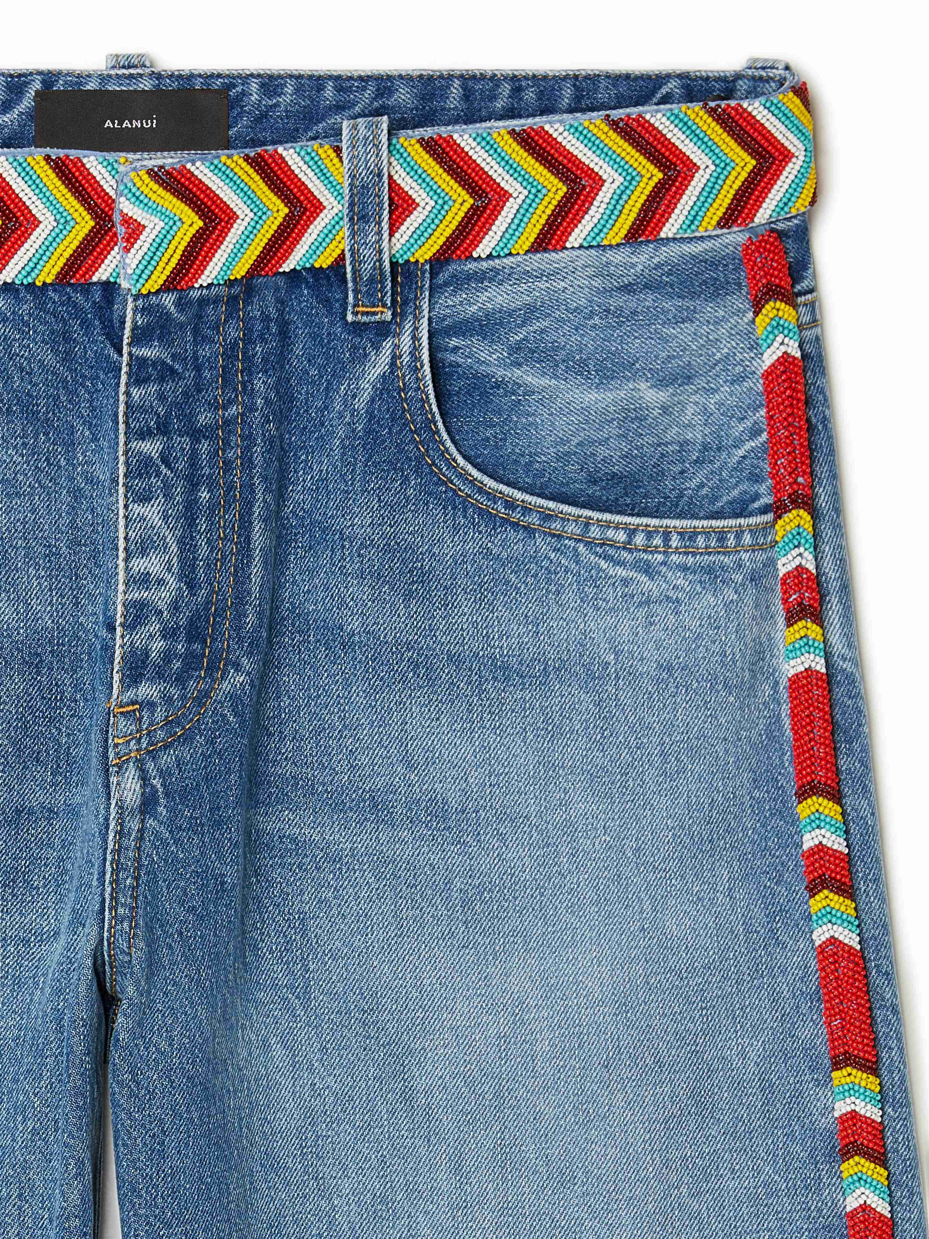 Alanui Memories Of The Savannah Denim Pants Medium Wash Blue Denim LWYA019R25DEN001