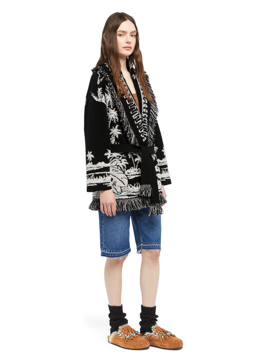 Alanui Palm Grove Tales Cardigan Black LWHB064E25KNI00D