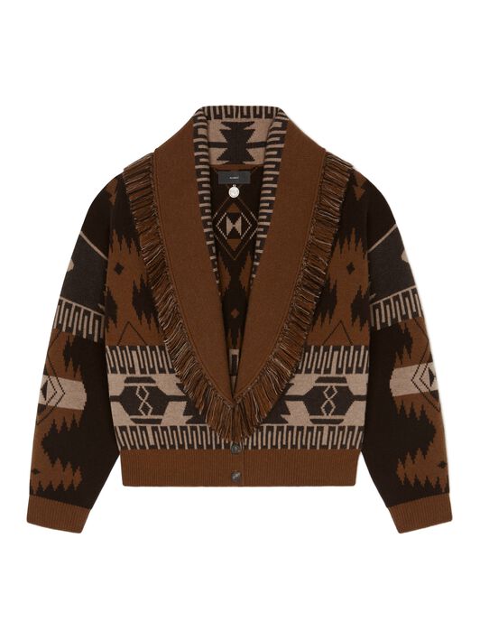Alanui Icon Jacquard Cardi-Bomber Coffee-Dakar LWHB026E24KNI002